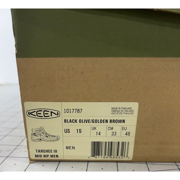 Men's Targhee III Waterproof Mid Sz. 15 Black Olive/Golden Brown New~~ - Picture 5 of 8